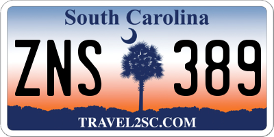 SC license plate ZNS389