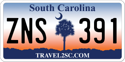 SC license plate ZNS391