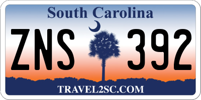 SC license plate ZNS392