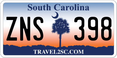 SC license plate ZNS398