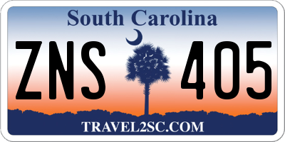 SC license plate ZNS405