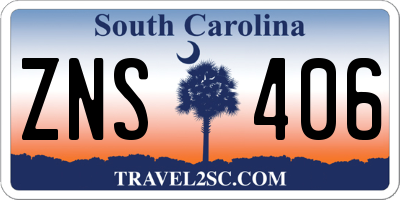 SC license plate ZNS406