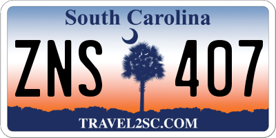 SC license plate ZNS407