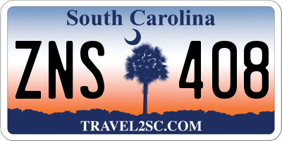 SC license plate ZNS408