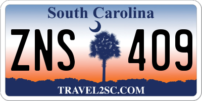 SC license plate ZNS409
