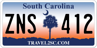 SC license plate ZNS412