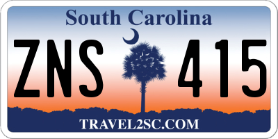 SC license plate ZNS415