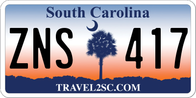 SC license plate ZNS417