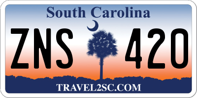 SC license plate ZNS420