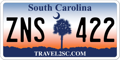 SC license plate ZNS422