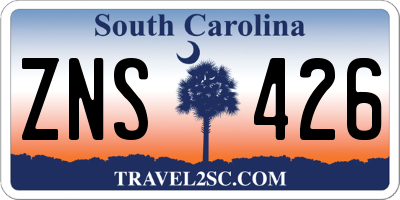 SC license plate ZNS426