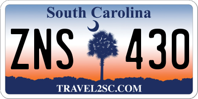 SC license plate ZNS430