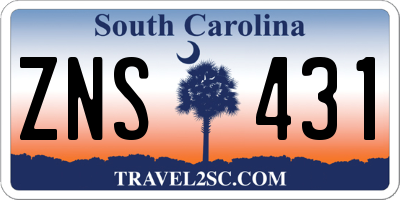 SC license plate ZNS431