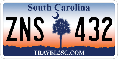 SC license plate ZNS432