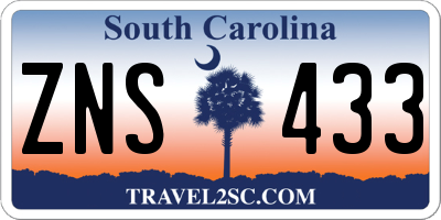 SC license plate ZNS433