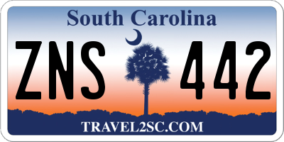 SC license plate ZNS442
