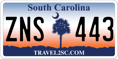SC license plate ZNS443