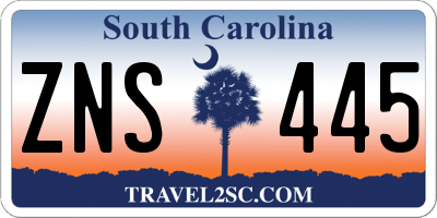 SC license plate ZNS445