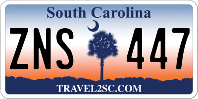 SC license plate ZNS447