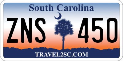 SC license plate ZNS450