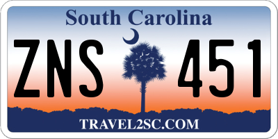 SC license plate ZNS451