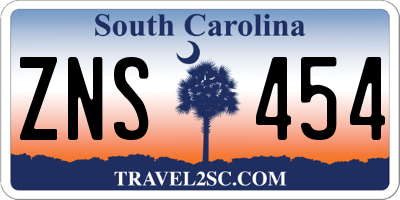 SC license plate ZNS454