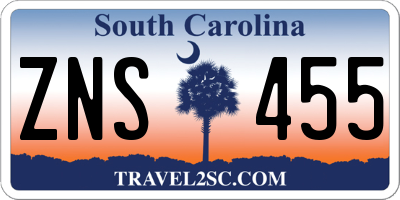 SC license plate ZNS455