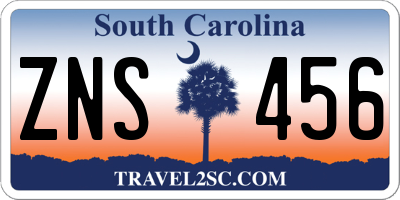 SC license plate ZNS456