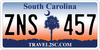 SC license plate ZNS457