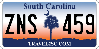 SC license plate ZNS459