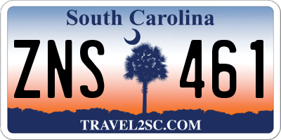SC license plate ZNS461