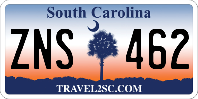 SC license plate ZNS462