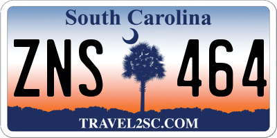 SC license plate ZNS464