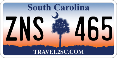 SC license plate ZNS465
