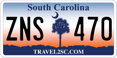 SC license plate ZNS470