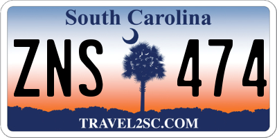 SC license plate ZNS474