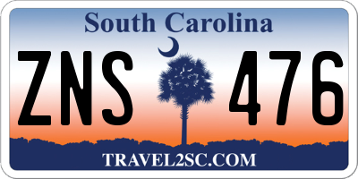 SC license plate ZNS476