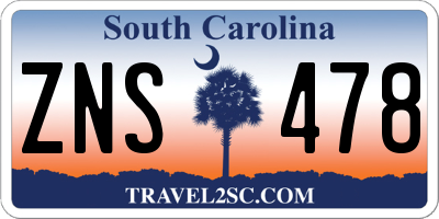 SC license plate ZNS478