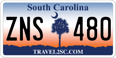 SC license plate ZNS480
