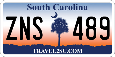 SC license plate ZNS489