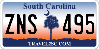SC license plate ZNS495