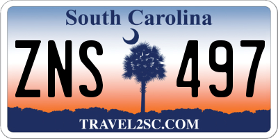 SC license plate ZNS497