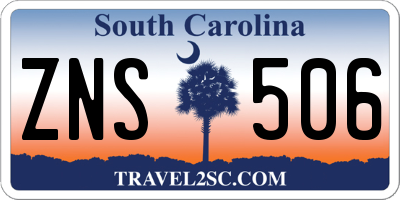 SC license plate ZNS506