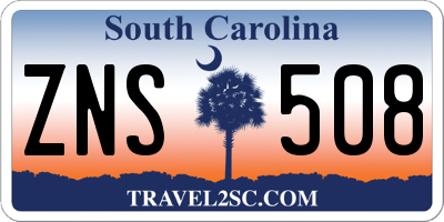 SC license plate ZNS508