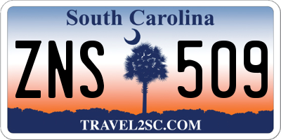 SC license plate ZNS509