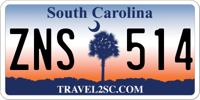 SC license plate ZNS514