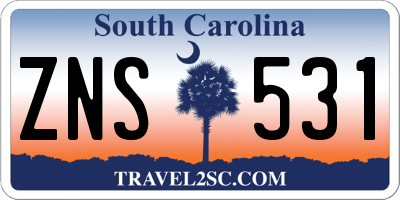 SC license plate ZNS531