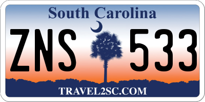 SC license plate ZNS533