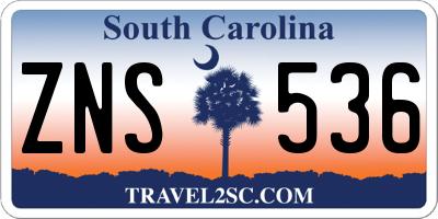 SC license plate ZNS536