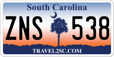 SC license plate ZNS538